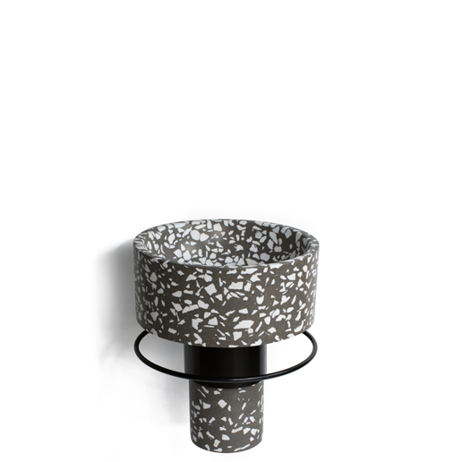BALCONY wall mounted black terrazzo Urbi et Orbi by Sotiris Lazou design studio concrete washbasin preview 1