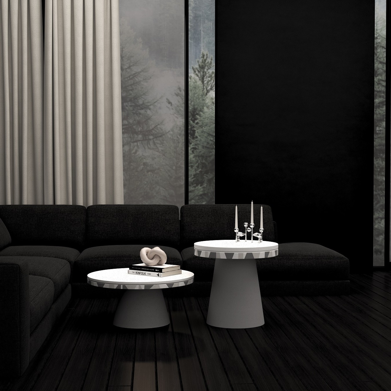Djembe render concrete coffee table by Urbi et Orbi