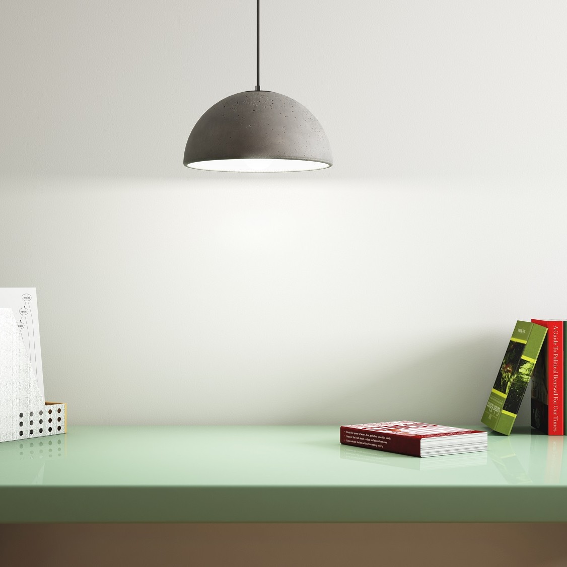 GLOBUS28 Lampada a sospensione in cemento