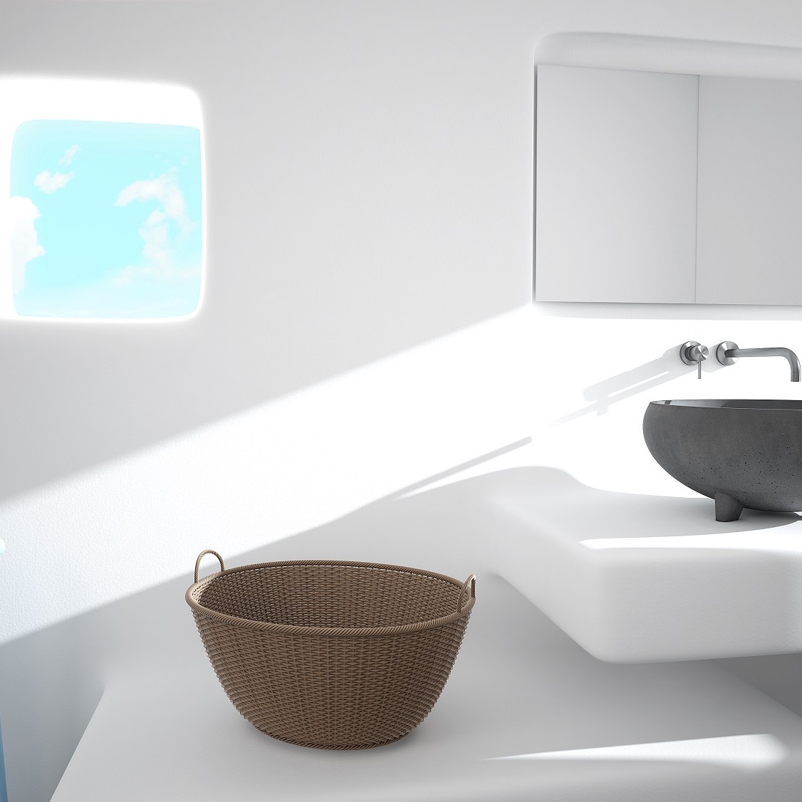 Lavabo in  cemento bulbo anthracite