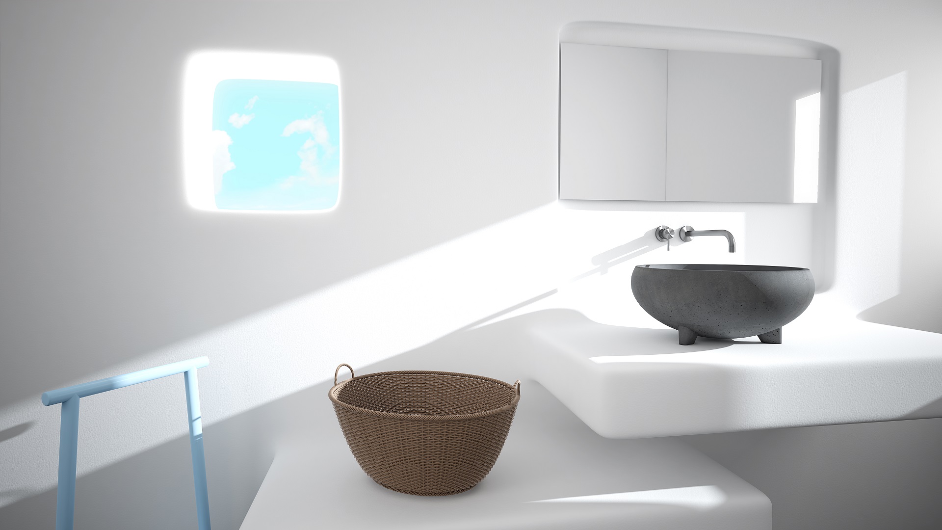 Lavabo in  cemento bulbo anthracite banner
