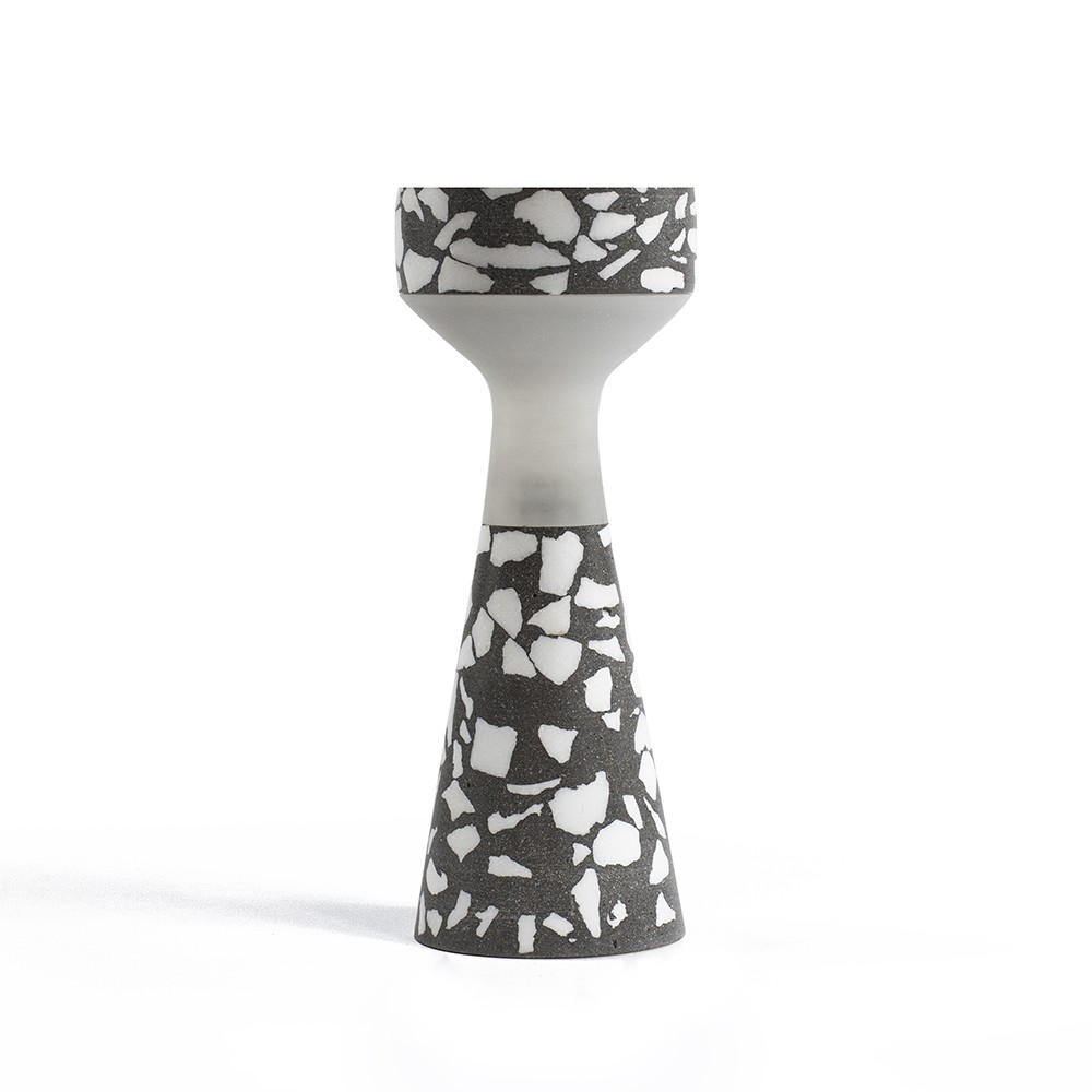 LucerA P a anthracite terrazzo Lampada de lla batteria da tavolo Urbi et Orbi by Sotiris Lazou design studio