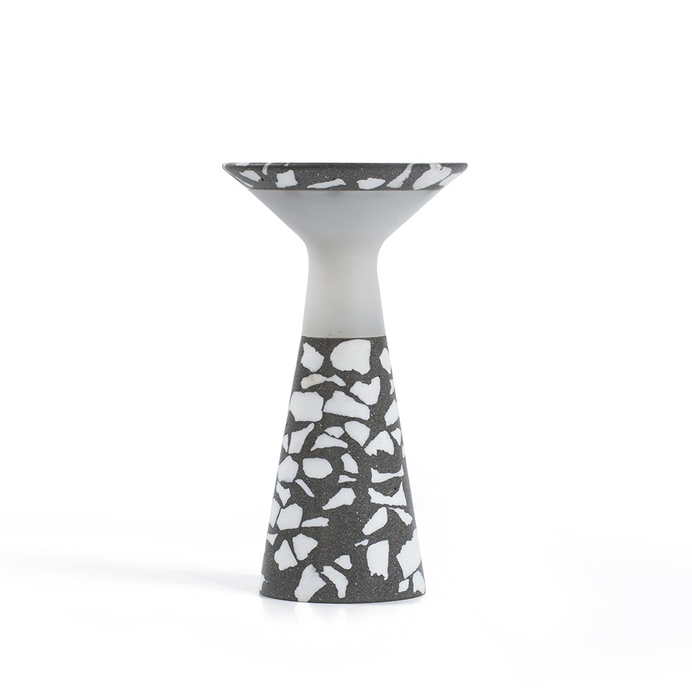 LucerA Y black terrazzo battery table lamp Urbi et Orbi design by Sotiris Lazou design studio