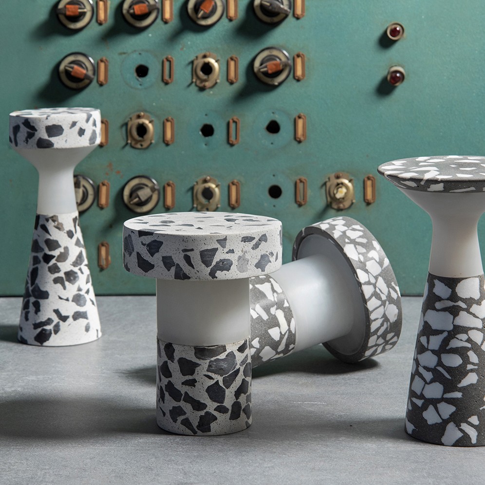 LucerA collection terrazzo Lampada de lla batteria da tavolo Urbi et Orbi by Sotiris Lazou design studio