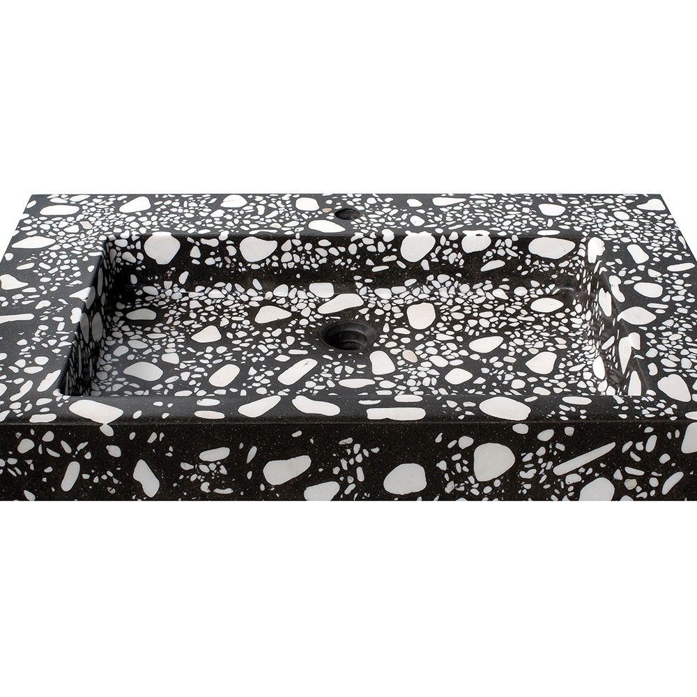 PLURA BLACK TERRAZZO Urbi et Orbi Aufsatzwaschbecken aus Beton