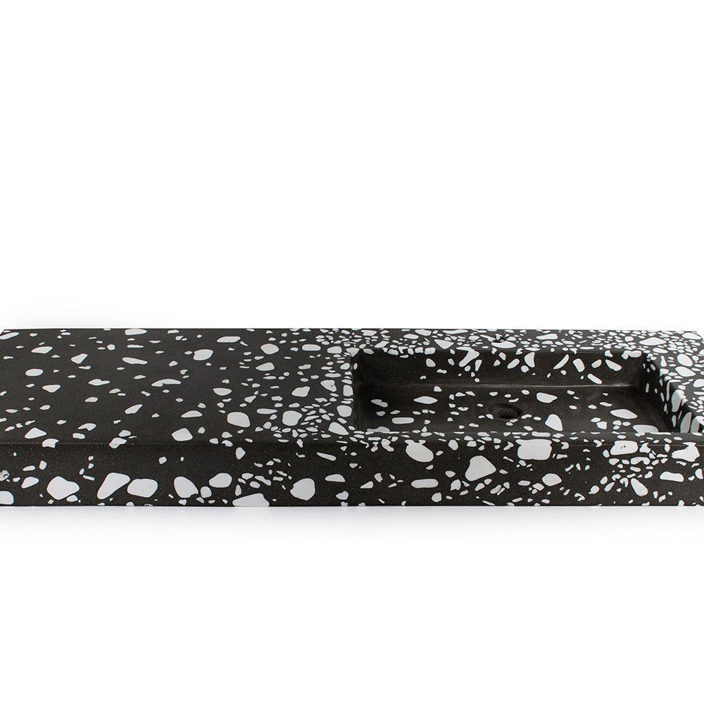 PLURA BLACK TERRAZZO Urbi et Orbi wall hanging cement sink