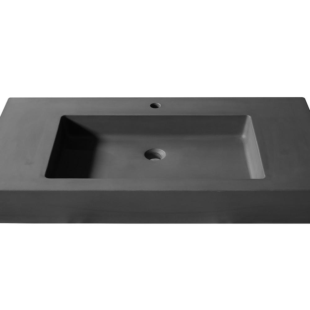 PLURA anthracite Urbi et Orbi Aufsatzwaschbecken aus Beton