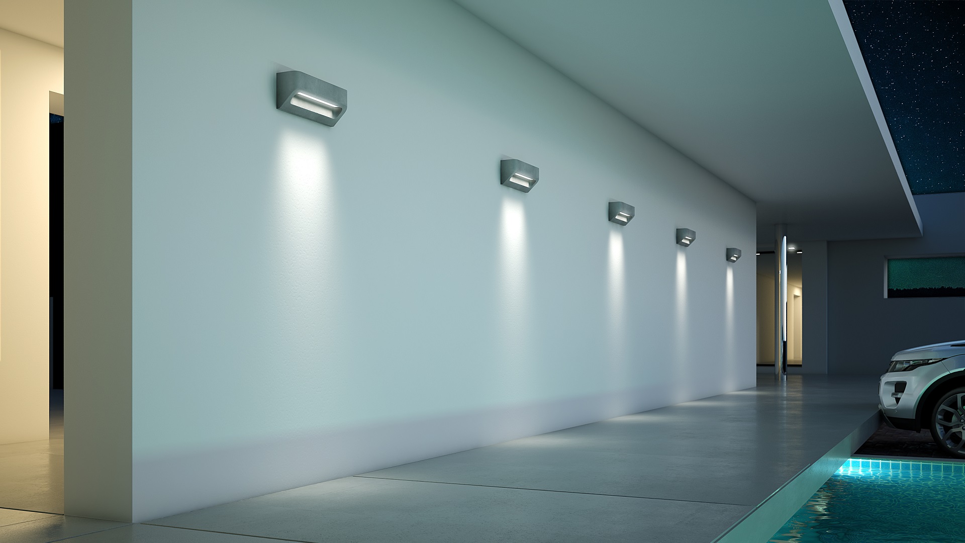 concrete wall LED outdoor lamp desmi banner