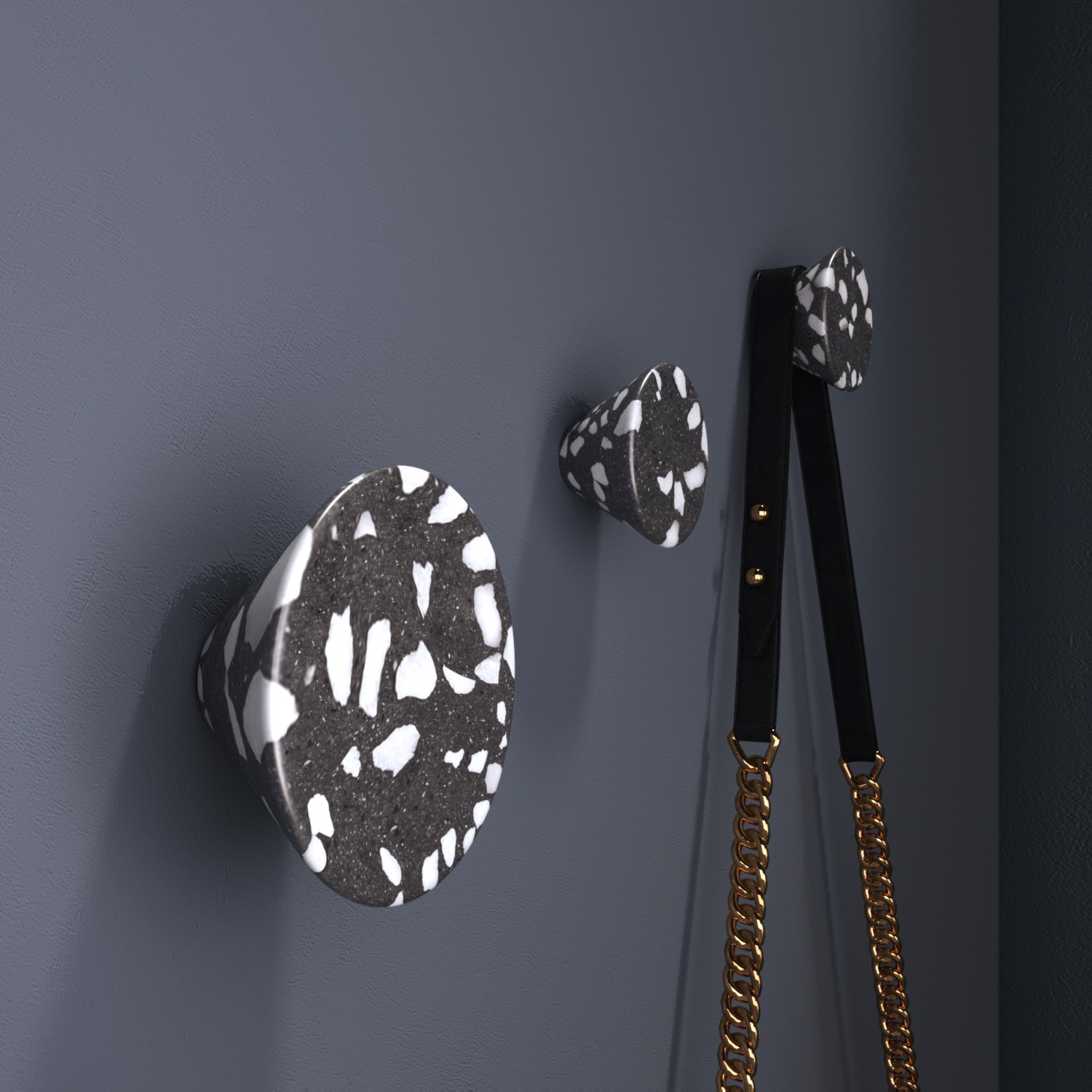 demenico rocks terrazzo knob hanger by urbi et orbi  