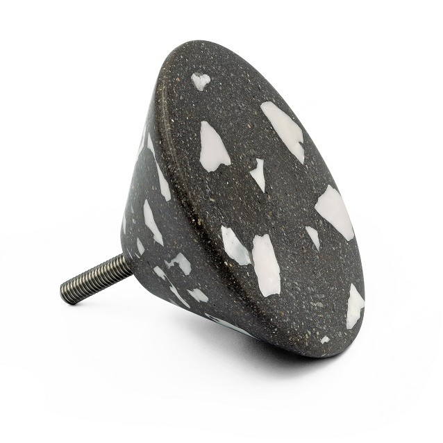 demenico rocks terrazzo knob white cone anthracite web