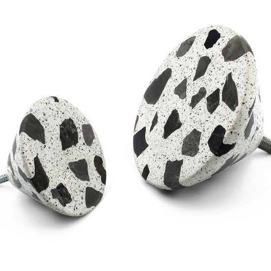 demenico rocks terrazzo knob white cone web