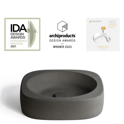 ORILLA ANTHRACITE by Markus Kurkowski for Urbi et Orbi cement washbasin 1