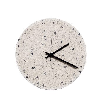 TEMPUS Urbi et Orbi concrete clock white terrazzo frontview 1