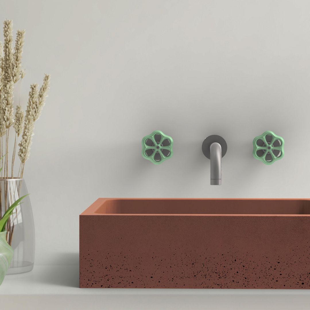 immissio 50 custom color Urbi et Orbi concrete washbasin banner