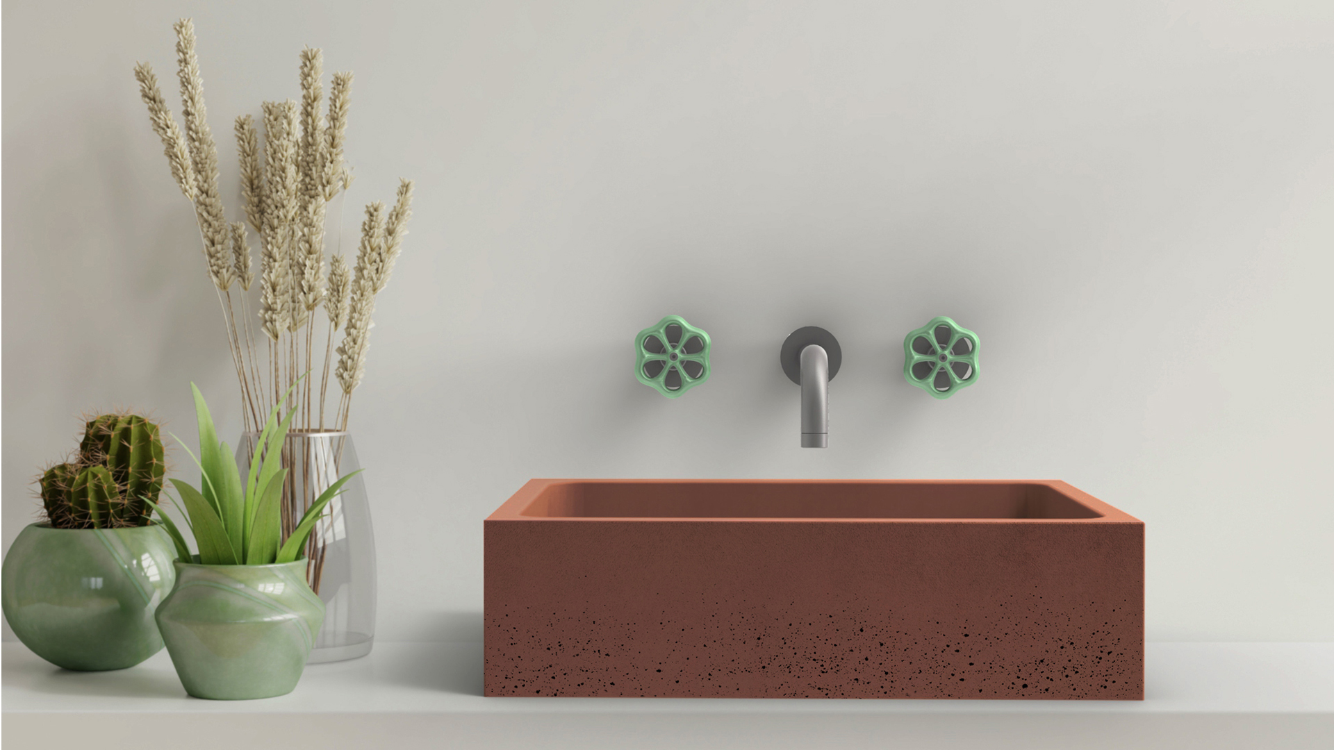 immissio 50 custom color Urbi et Orbi concrete washbasin banner