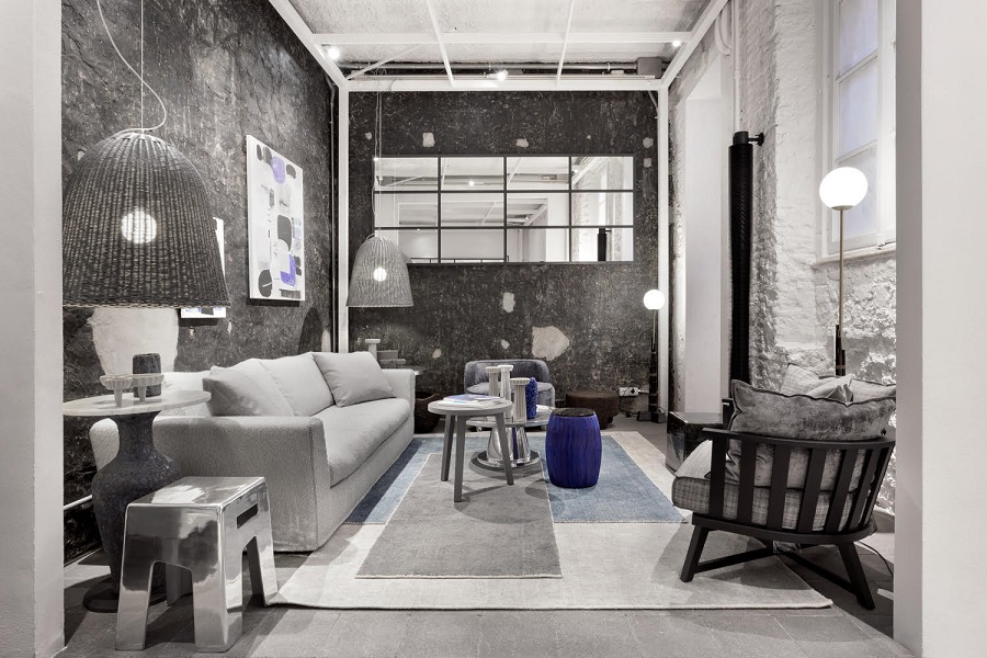 siman collection Urbi et Orbi concrete tableware by gianpaolo venier Gervasoni showroom