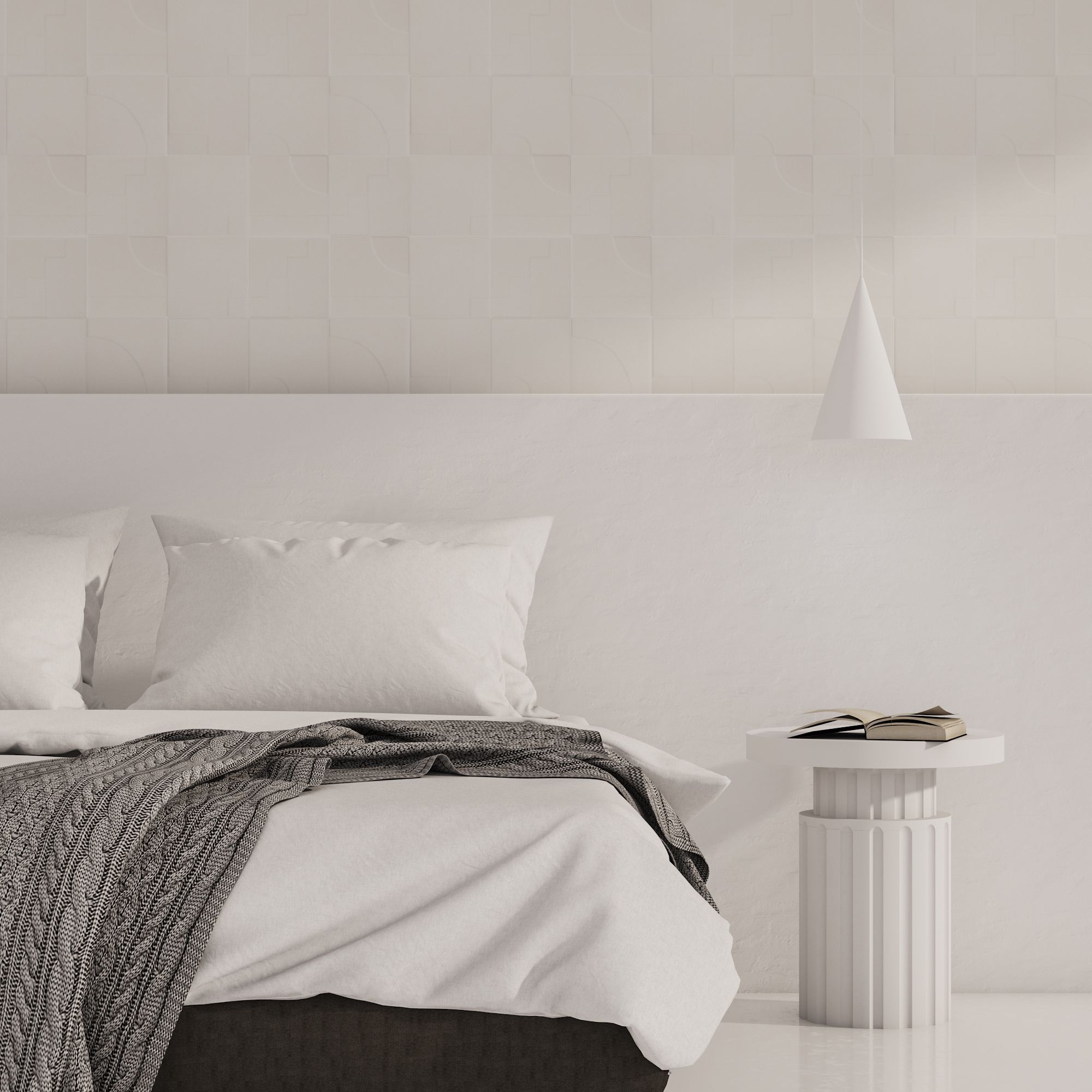 Kion white concrete side table