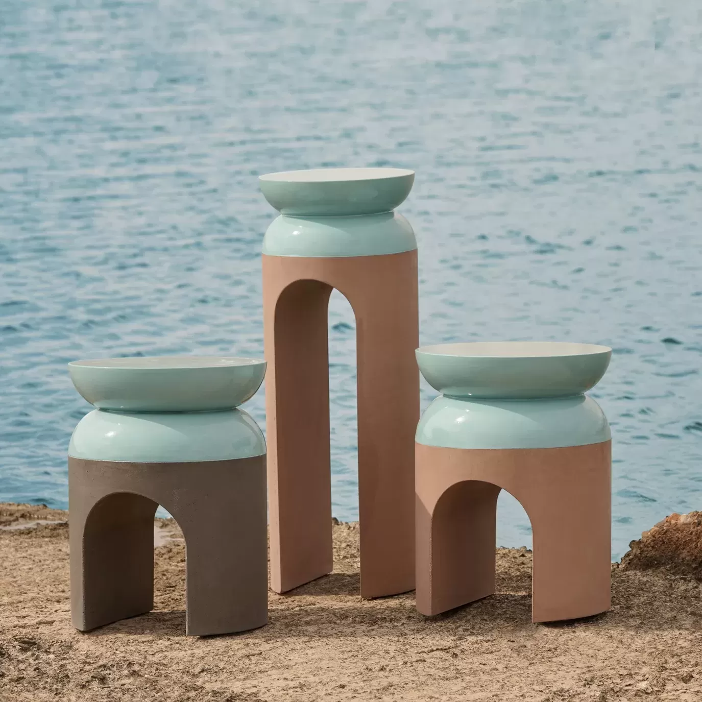 Kamara cement side tables by sotirislazou designstudio urbi et orbi low