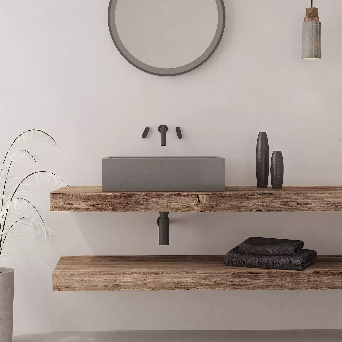 immissio 60 M grey Urbi et Orbi concrete washbasin